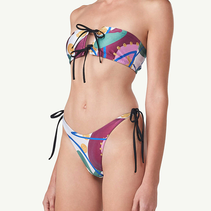Damen Bandeau-Bikini mit stilvollem Bindesystem Drune