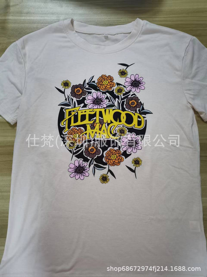 Frauen Vintage Band Grafik T-Shirt Drune