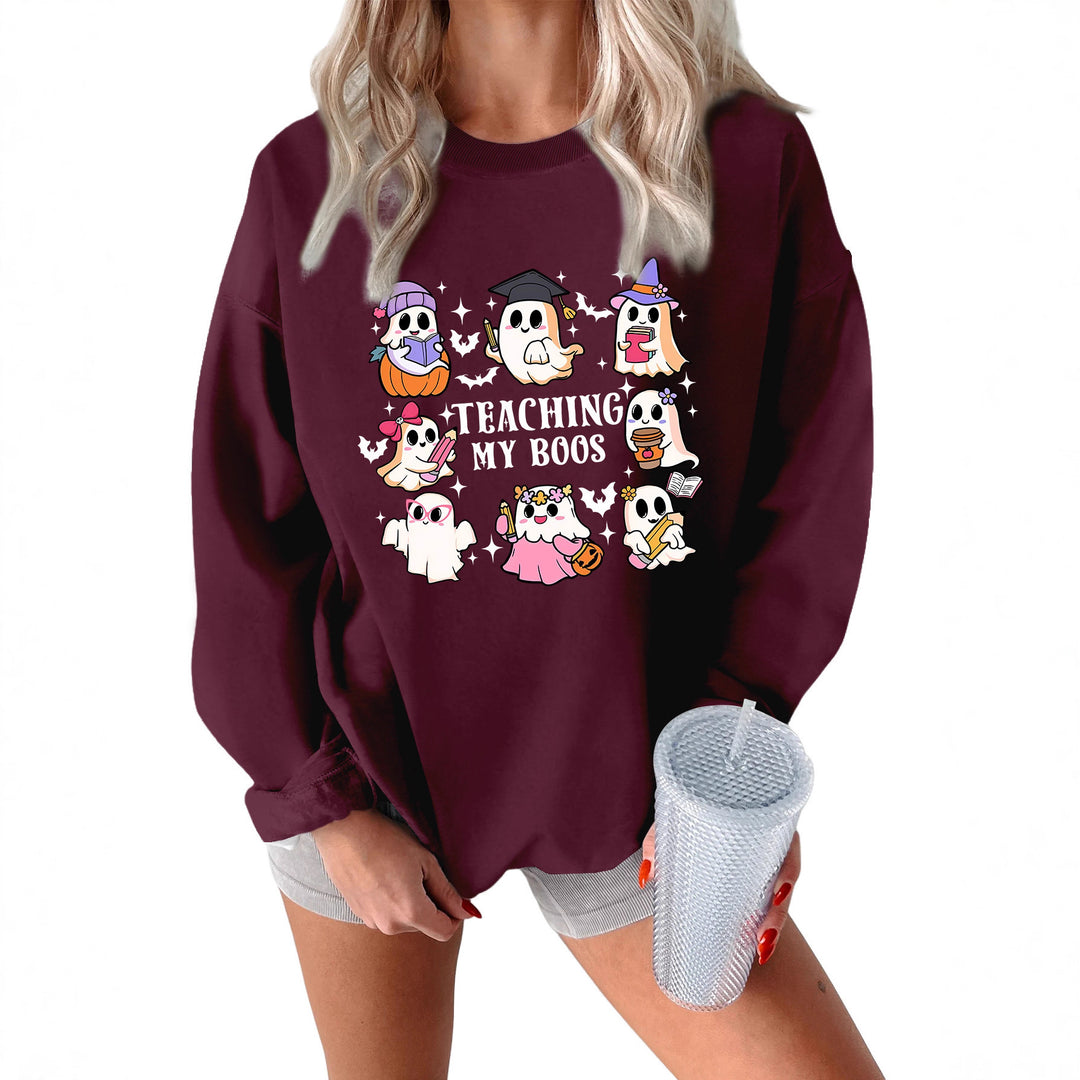 Damen Sweatshirt mit verspieltem Halloween-Motiv und lässigem Schnitt Drune