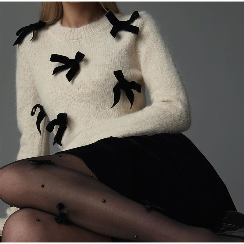 Damen Strickpullover mit verspielten Schleifendetails Drune