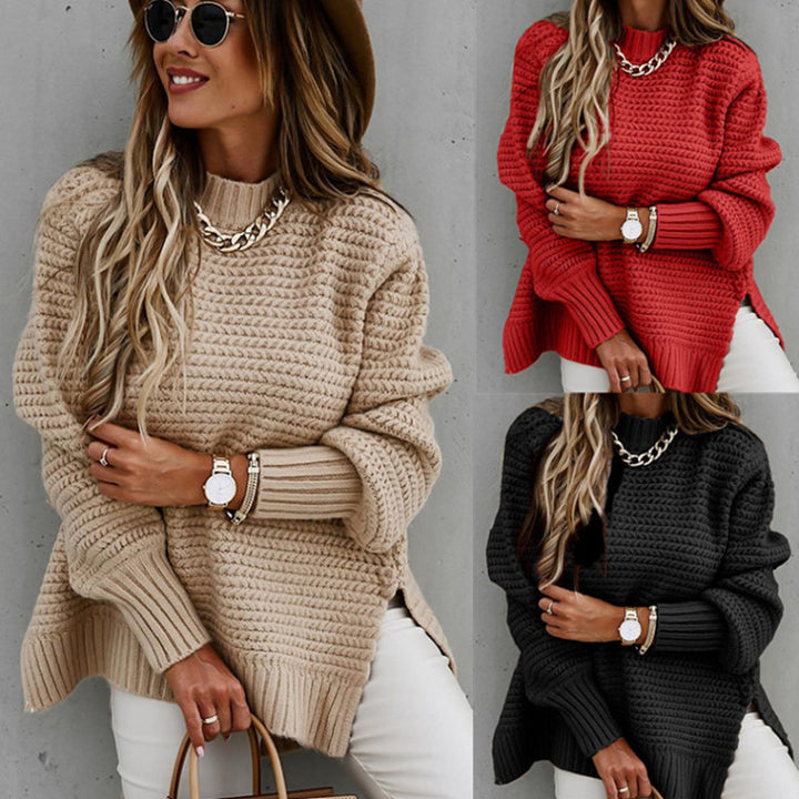 Damen Grobstrickpullover mit strukturierter Oberfläche und lässigem Schnitt Drune