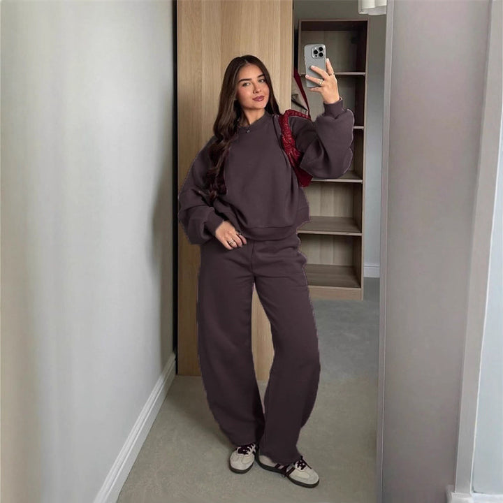 Damen lässiges Sweat- und Jogginganzug-Set Drune