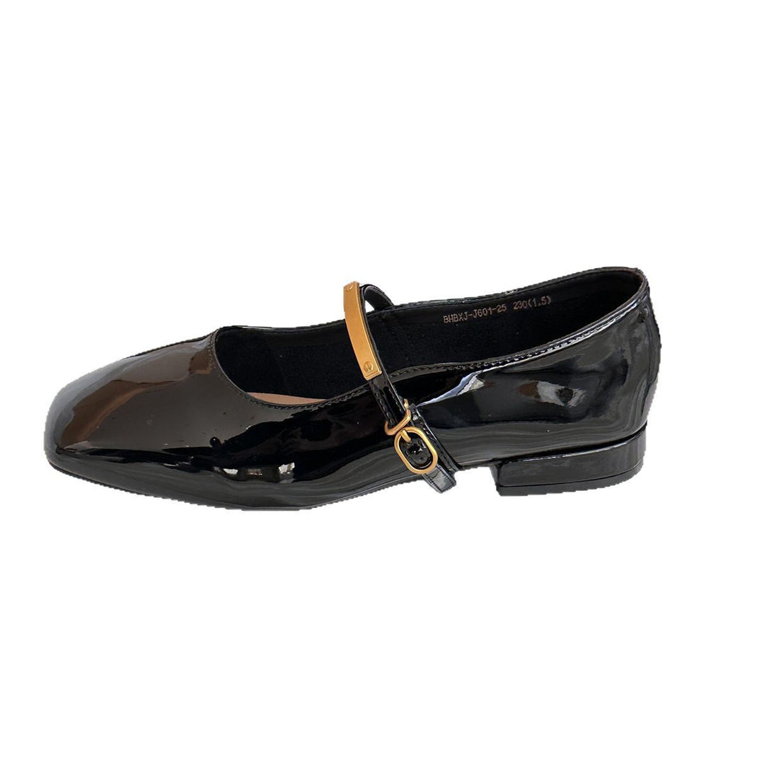 Damen elegante quadratisch-toed Mary Jane Flats Drune