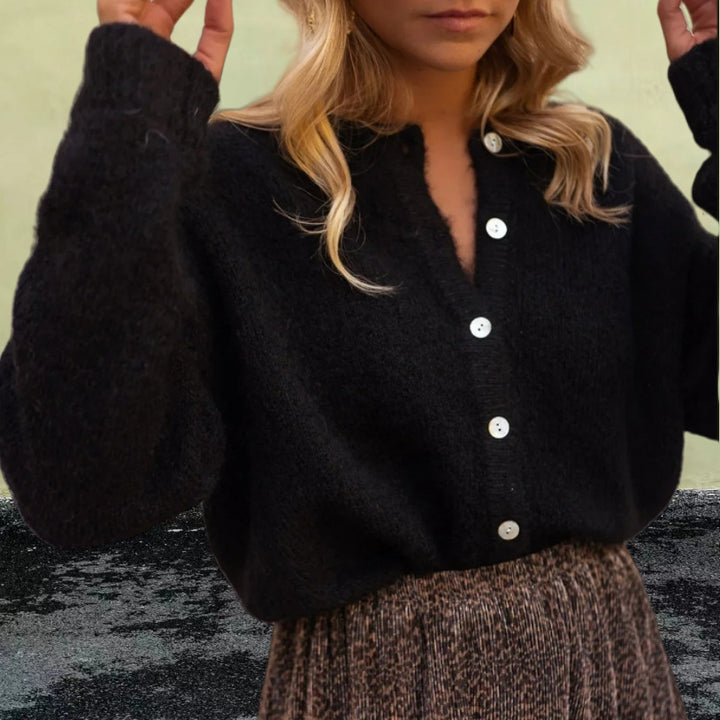 Damen Grobstrickpullover mit Knopfdetails und lässigem Schnitt Drune