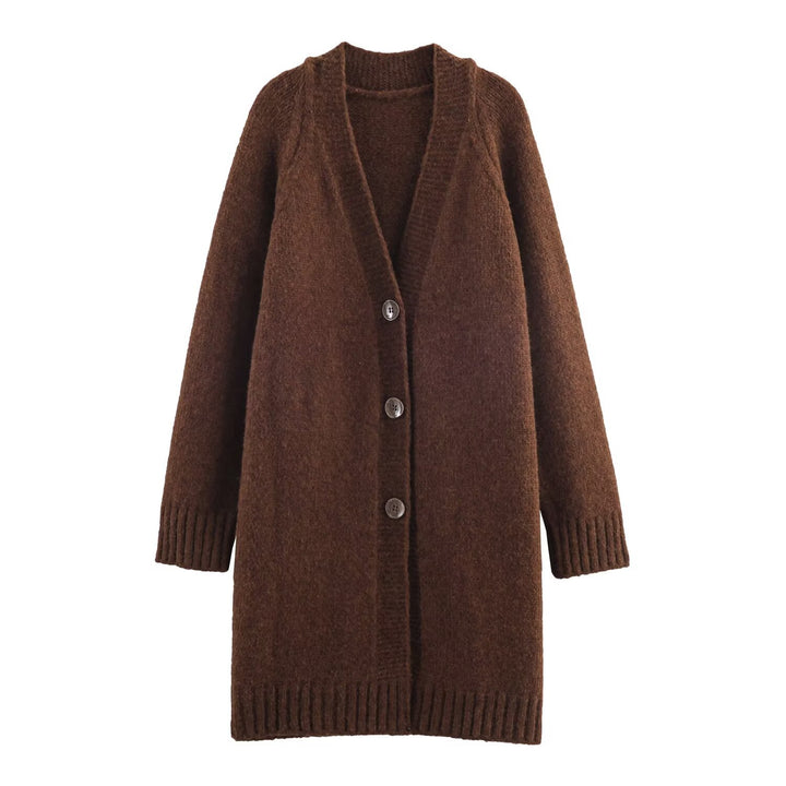 Damen kuscheliger Cardigan mit knöpfen Drune