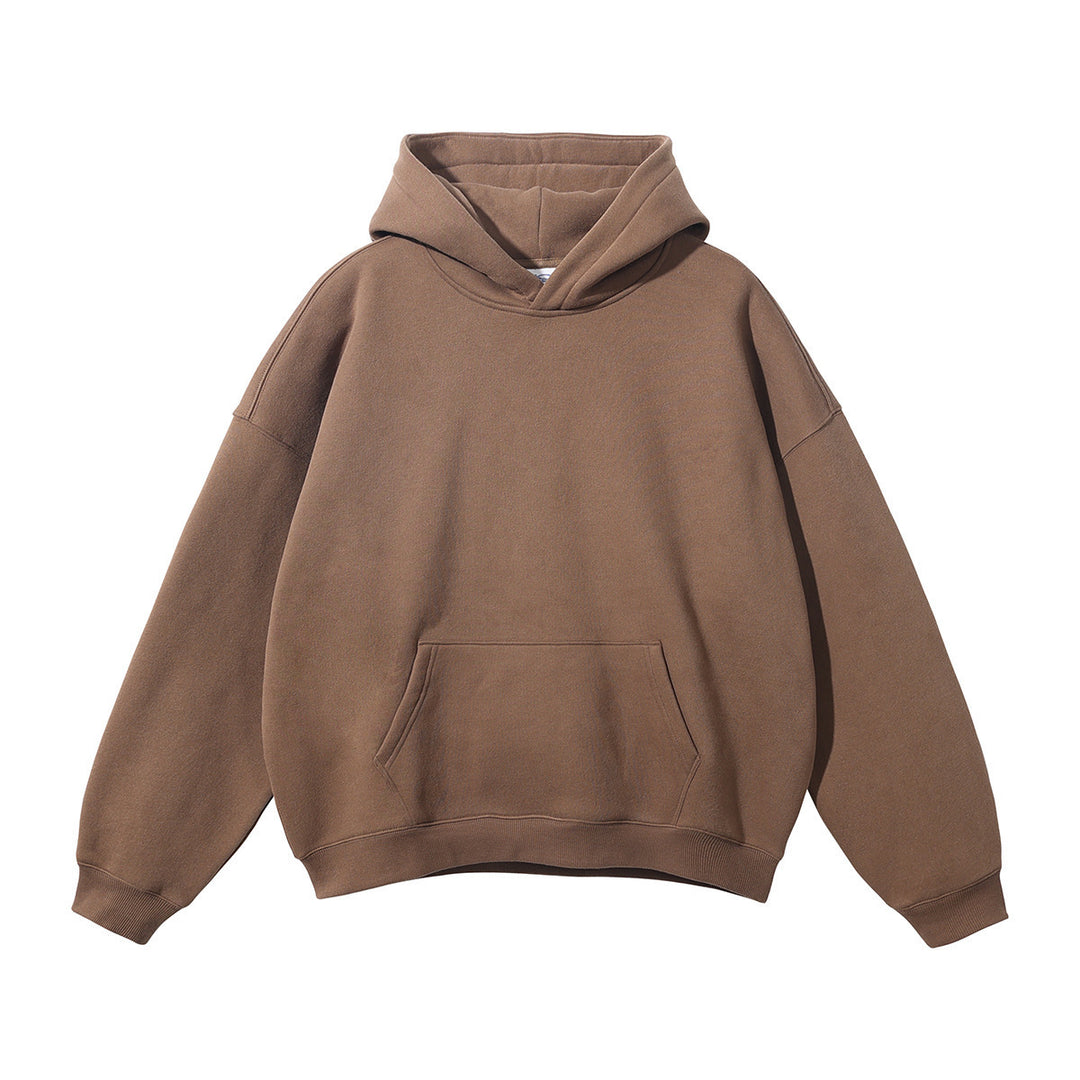 Unisex weit geschnittener Kapuzenpullover aus Bio-Baumwolle mit Kängurutasche Drune