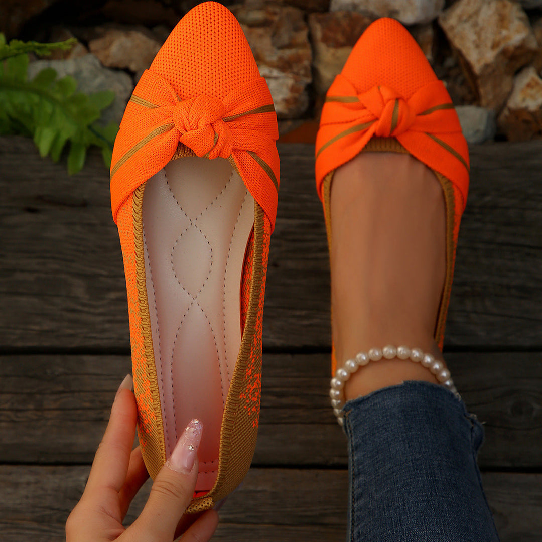 Damen Ballerina Schuhe mit eleganter Schleife Drune