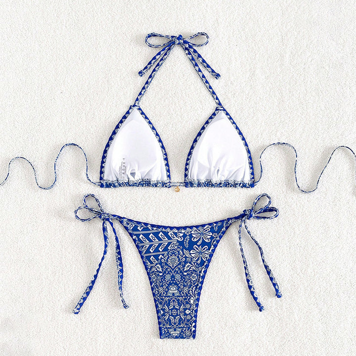 Damen Triangel-Bikini-Set mit verspieltem Bindedesign Drune