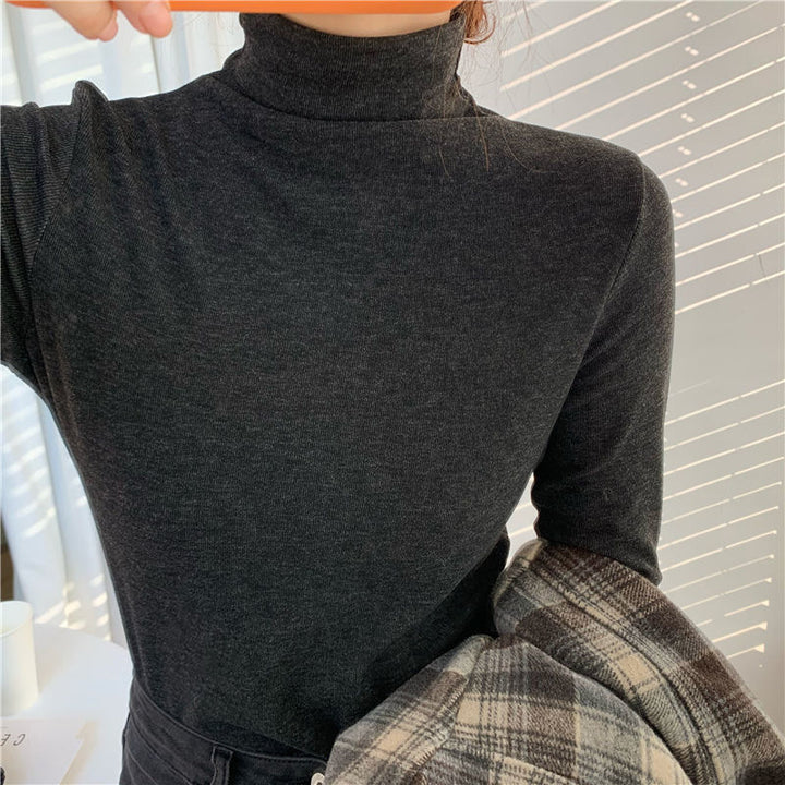 Damen Hochkragen Langarmshirt Drune
