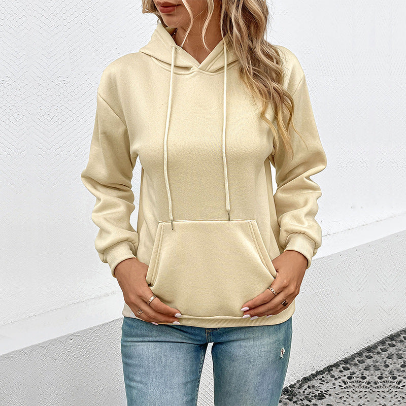 Damen Kapuzenpullover mit Tasche und verstellbarem Kordelzug Drune