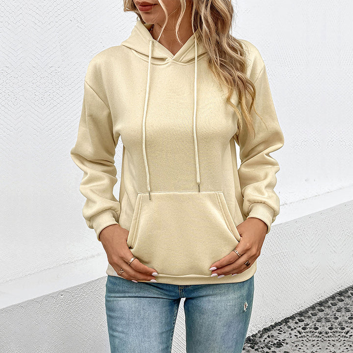 Damen Kapuzenpullover mit Tasche und verstellbarem Kordelzug Drune