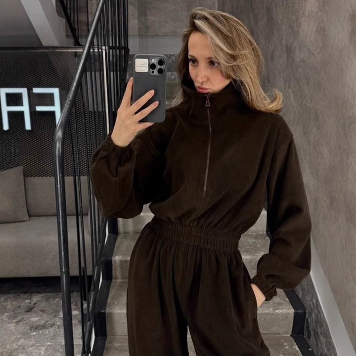 Damen gemütlicher Fleece-Jumpsuit Drune