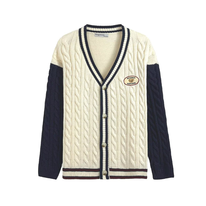 Damen Strickcardigan mit V-Ausschnitt und raffiniertem Muster Drune