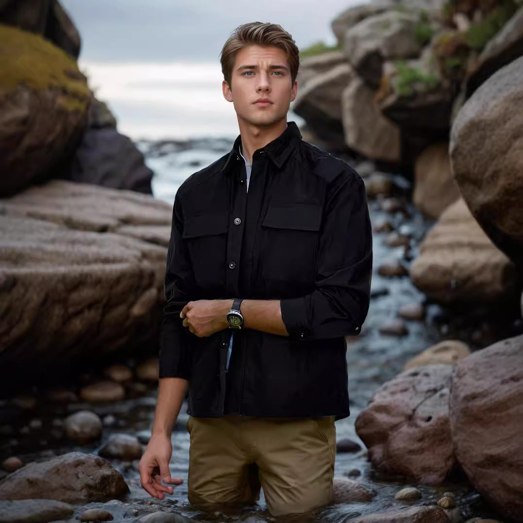 Herren lässige Sommerjacke mit Windschutz Drune