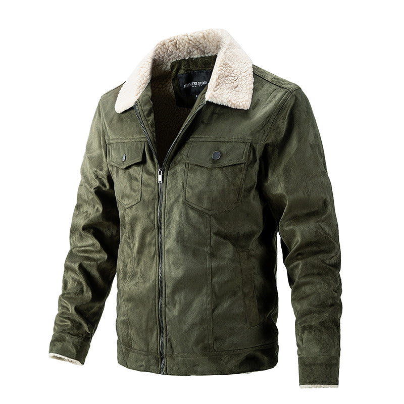 Herren Übergangsjacke mit Kunstfellkragen und praktischen Brusttaschen Drune