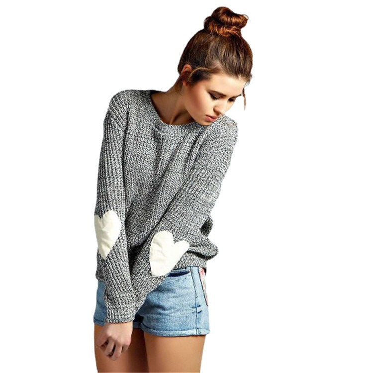 Damen Pullover mit Herz-Applikationen und strukturiertem Strick Drune