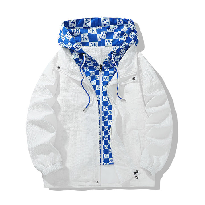 Herren technische Übergangsjacke mit verstellbarem Kapuzendesign und atmungsaktiven Einsätzen Drune