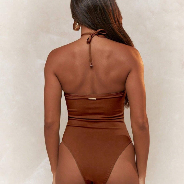 Damen Trendiger Einteiler Badeanzug mit verspieltem Cut-Out Drune