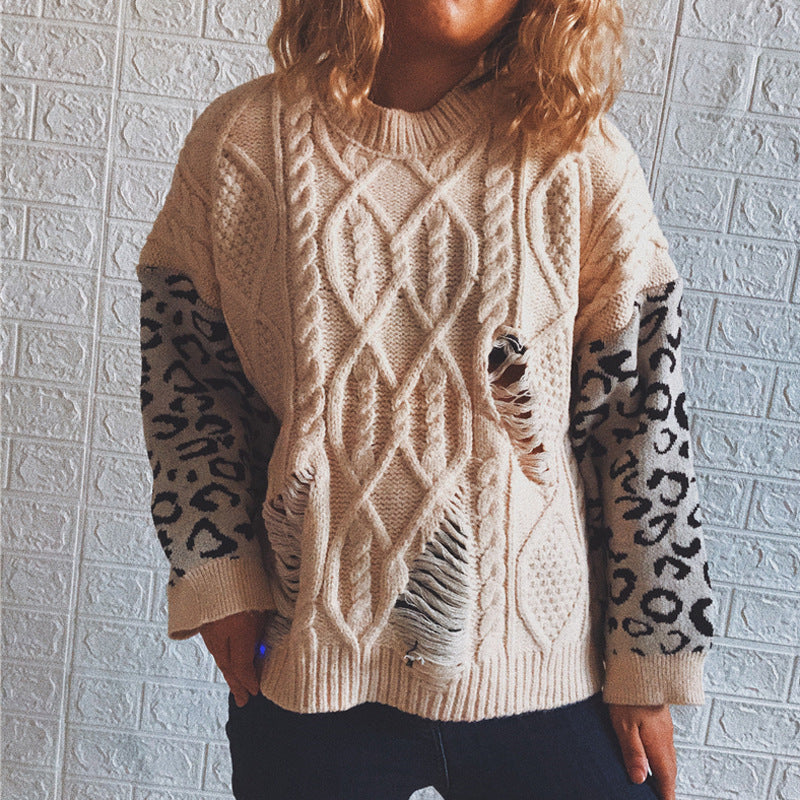 Damen lässiger Strickpullover mit modernem Muster und einzigartigen Details Drune