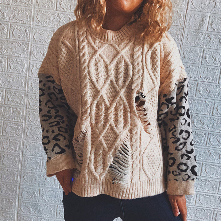 Damen lässiger Strickpullover mit modernem Muster und einzigartigen Details Drune