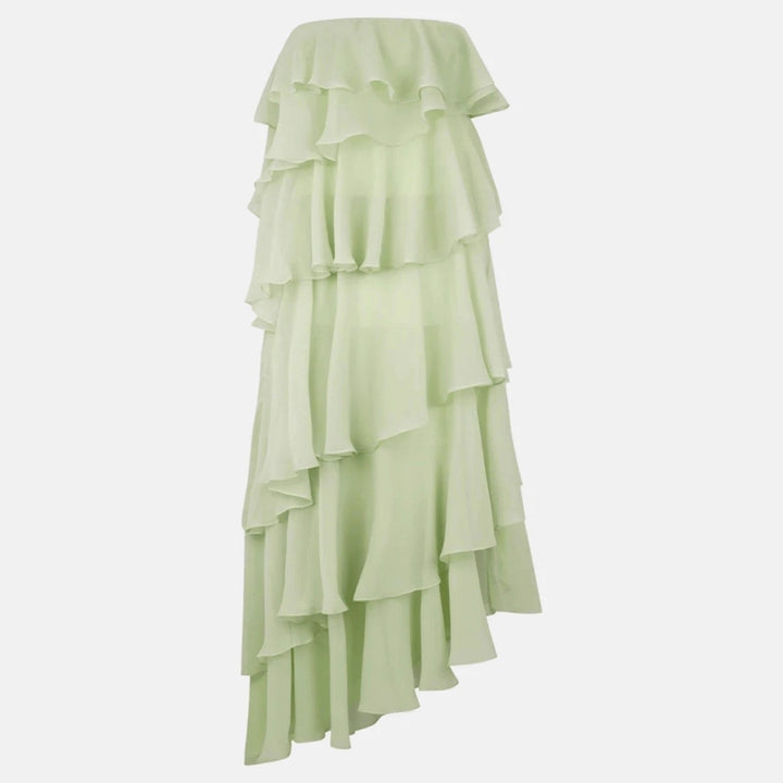 Damen Langes Rüschensommerkleid mit gerafften Details Drune