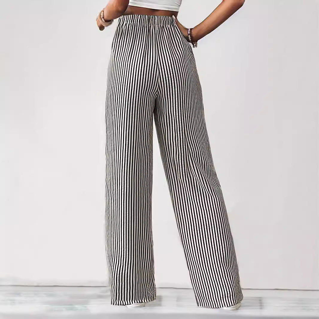 Damen Weite Streifen-Hose Drune