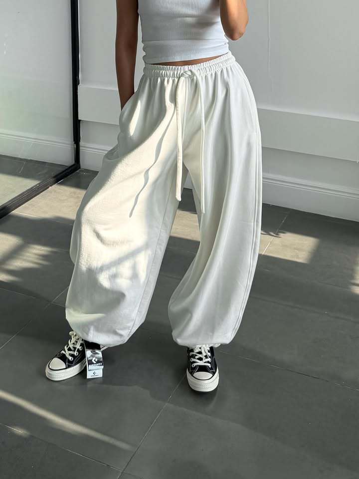 Damen Wohlfühlhose mit weitem Schnitt und elastischem Bund Drune