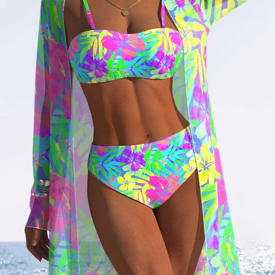 Damen Strandkleid mit floralem Muster Drune