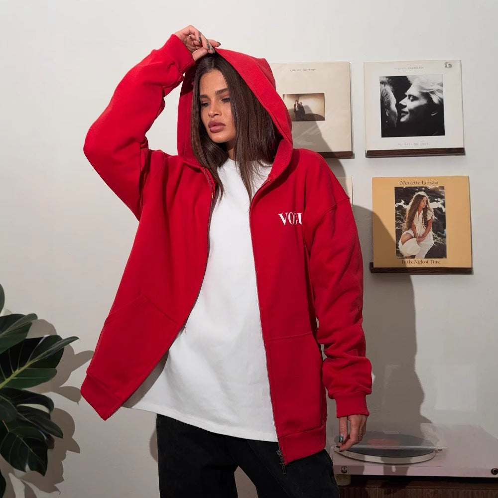 Damen Kapuzenpullover mit kreativem Grafikdesign und oversized Schnitt Drune