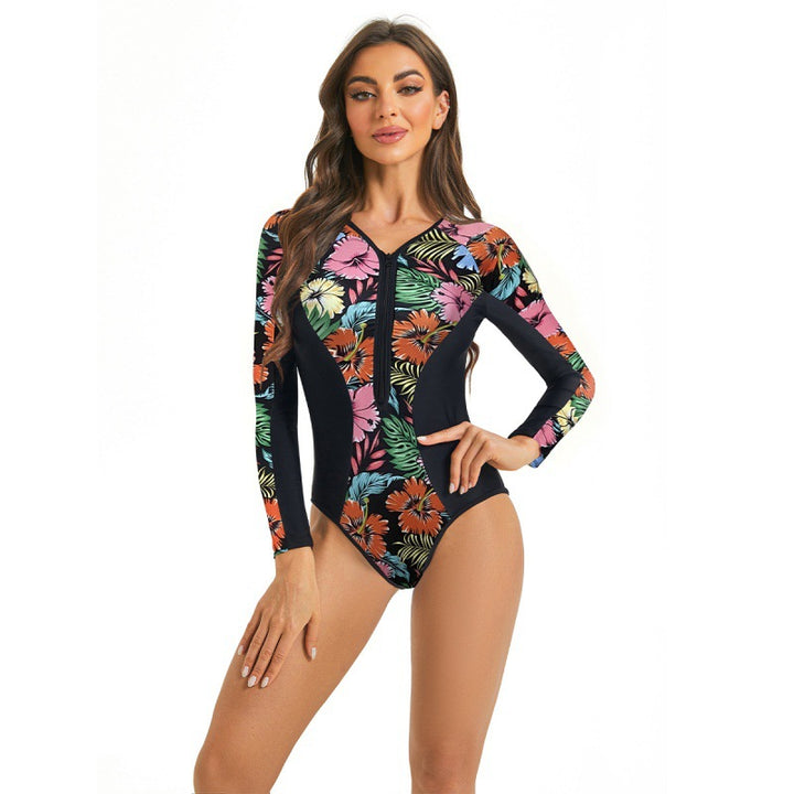 Damen Surfanzug mit floralem Muster und sportlichem Schnitt Drune