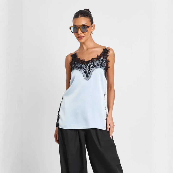 Damen Satin Cami mit Spitzenakzenten Drune