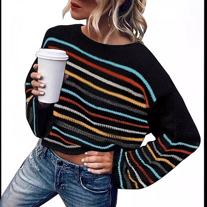 Damen Strickpullover im modernen Streifenmuster Drune