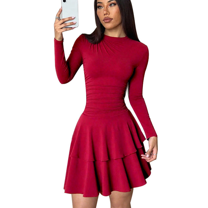 Damen Volantkleid mit raffiniertem Taillierungsdesign Drune