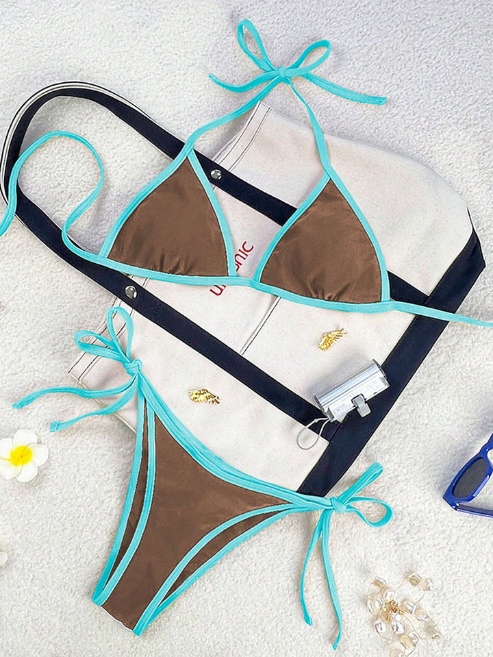 Damen Triangel-Bikini mit verspielten Schleifendetails Drune