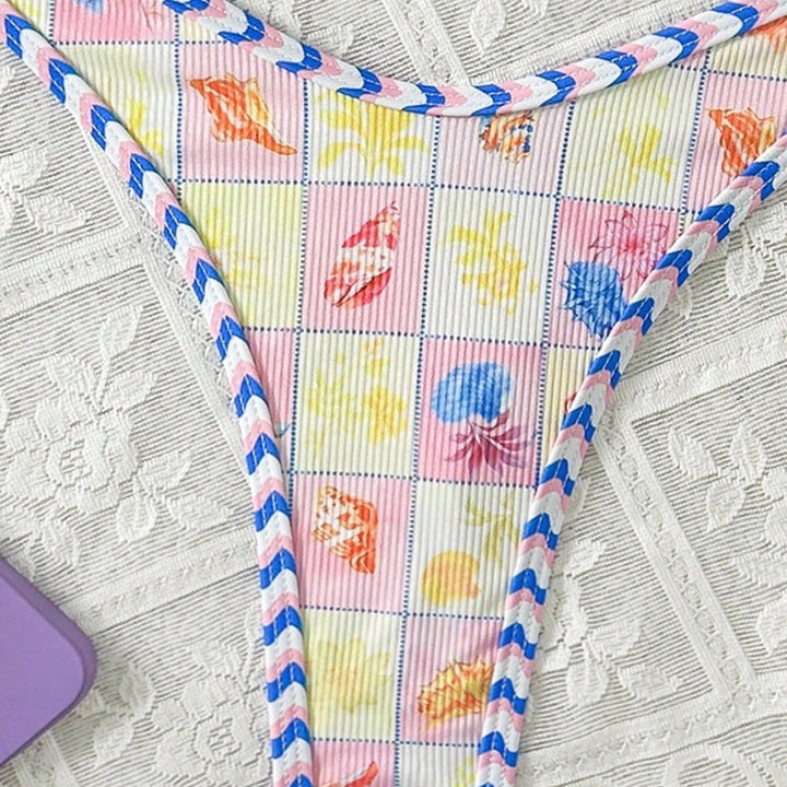 Damen Triangel-Bikini mit verspieltem Karomuster Drune