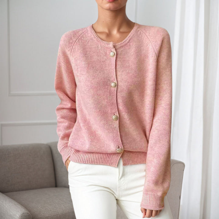 Damen kuscheliger Strickcardigan mit Knopfdetails und elastischen Bündchen Drune