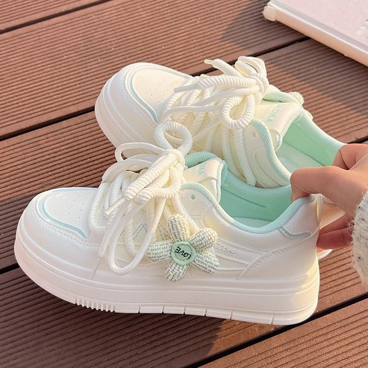 Damen Sportliche Sneakers mit floralem Applikationsdesign und atmungsaktiver Sohle Drune