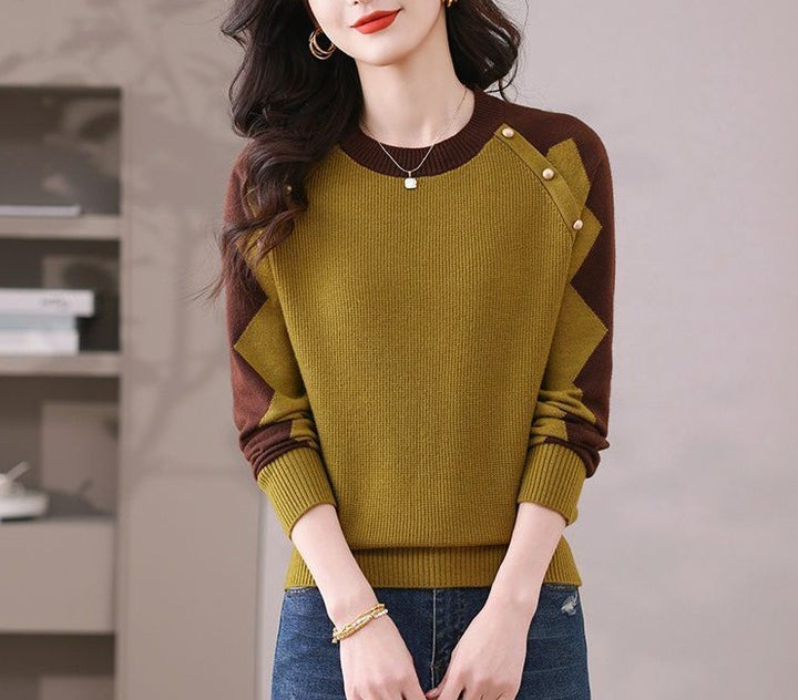 Damen lässiger Pullover mit auffälligen Applikationen Drune