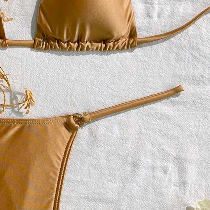 Damen Triangel-Bikini mit verstellbaren Trägersystem und raffinierten Rüschendetails Drune
