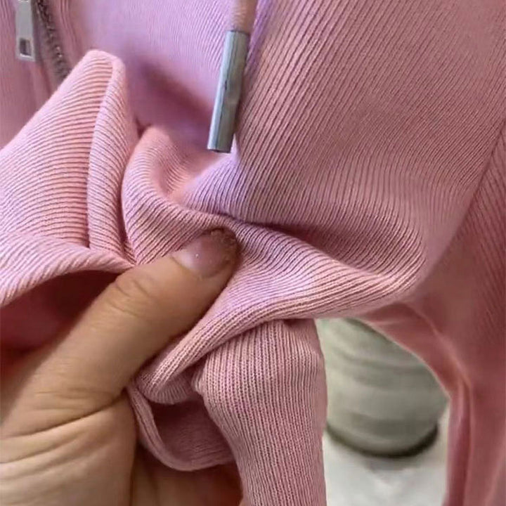 Damen lässiger Kapuzenpullover mit halbhohem Reißverschluss und modernem Schnitt Drune