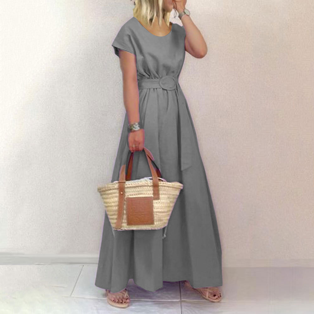 Drune | Gürtel-Swing-Maxi-Kleid mit Plus-Size-Option
