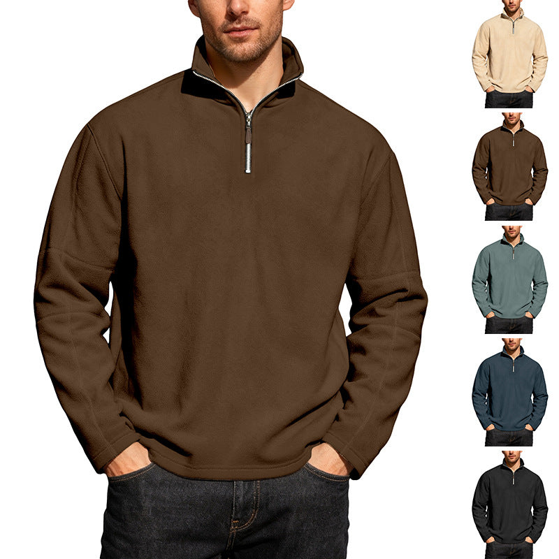 Herren nan leichter Mikrofleece-Performancepullover mit kurzem Reißverschluss Raglanärmeln und formgebenden Nähten Drune