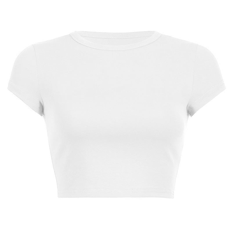 Damen Cropped Classic Fit T-Shirt Drune