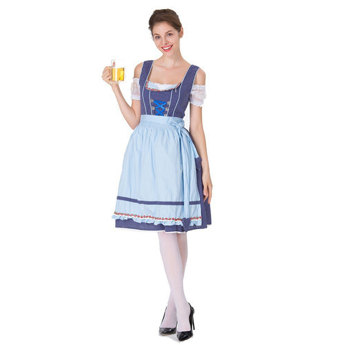 Damen nan tradicionales Oktoberfest Dirndlkleid mit Schürze Drune