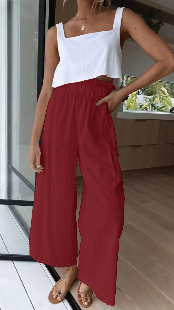 Damen Weite Sommerhose mit elastischem Bund und stilvollem Schnitt Drune