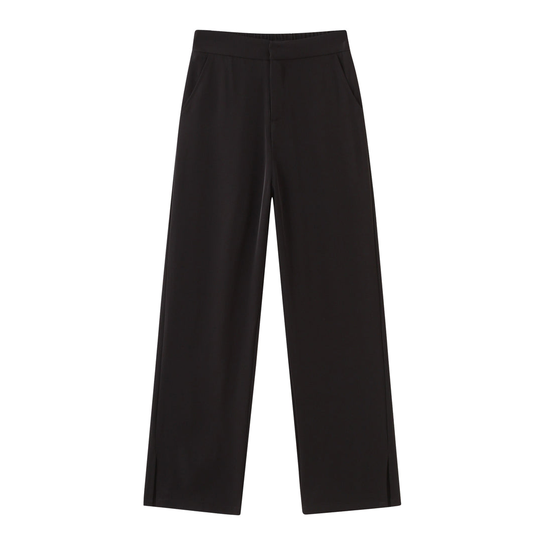 Damen Weit geschnittene Palazzo-Hose mit seitlichen Schlitzdetails Drune