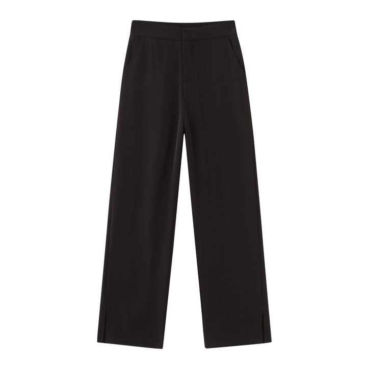 Damen Weit geschnittene Palazzo-Hose mit seitlichen Schlitzdetails Drune