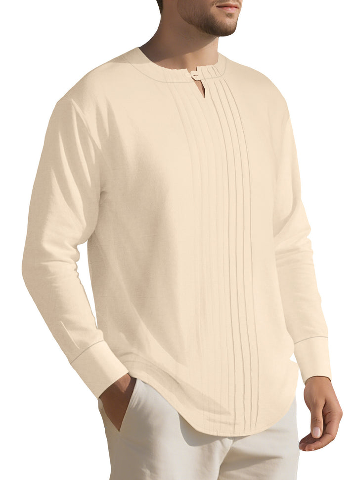 Herren Elegantes Langarmhemd mit strukturiertem Design Drune