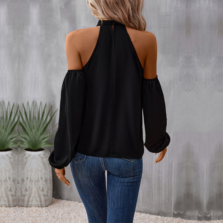 Damen elegantes Off-Shoulder-Oberteil mit Raffungen Drune