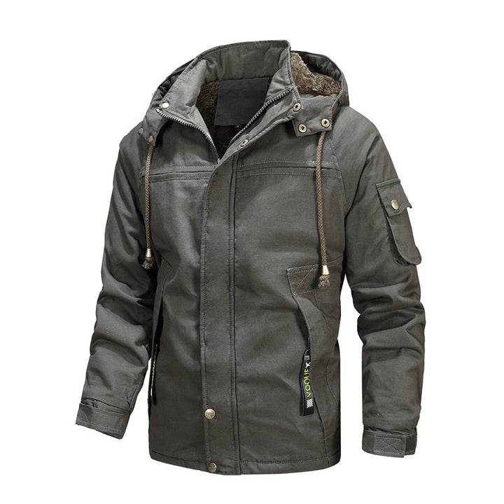 Herren vielseitige Outdoor-Jacke mit gefütterter Kapuze Drune